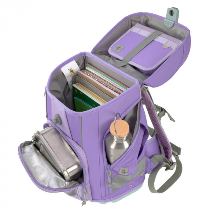 Ghiozdan și accesorii, set de 7 piese, Boxy Unique Culoare: Violet Lavander [6]