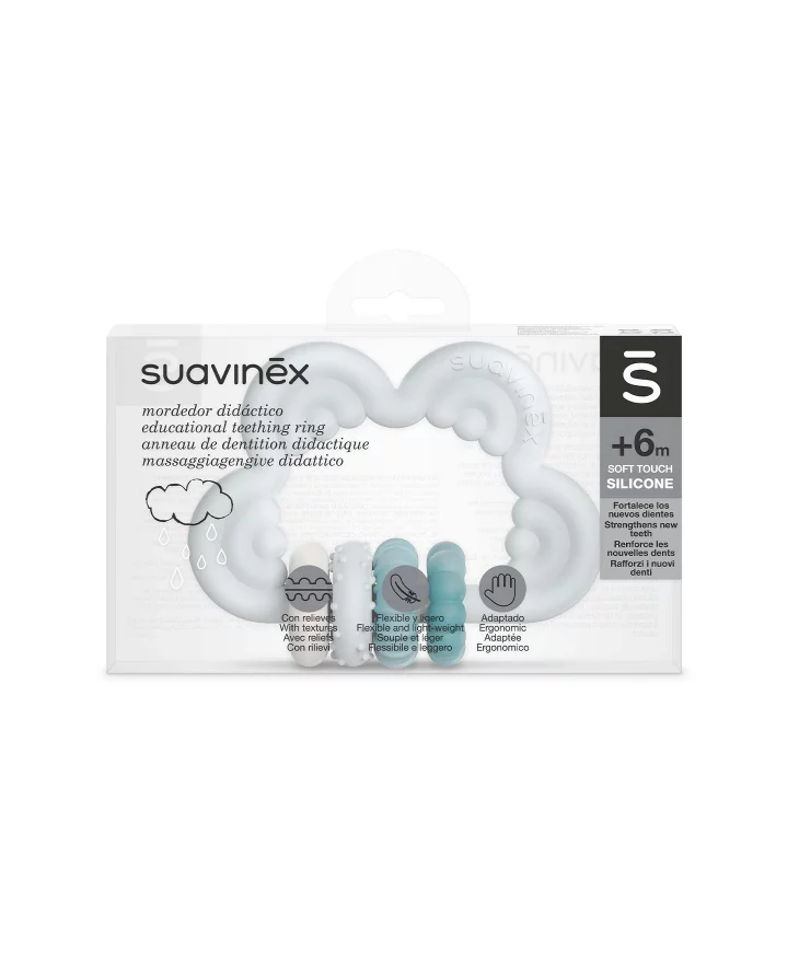 Inel de dentitie din silicon NOURAS bleu - SUAVINEX [2]