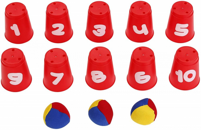 Joc cu popice din cani rosii Knock'em Down, Knorrtoys 56017 [3]
