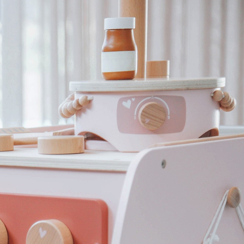Jucărie din lemn, Aparat pentru clătite - roz [3]
