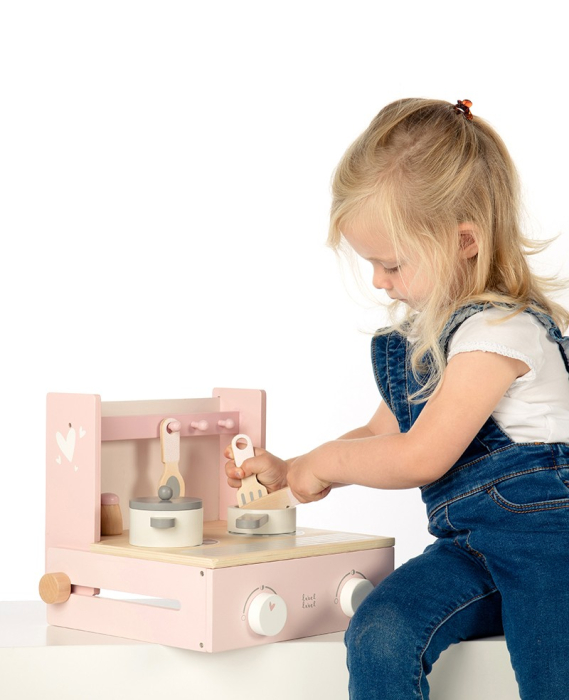 Jucărie din lemn -  Aragaz pliabil - roz [4]
