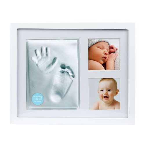 Kit amprenta mulaj bebe cu rama foto pentru 2 fotografii Pearhead alba [7]