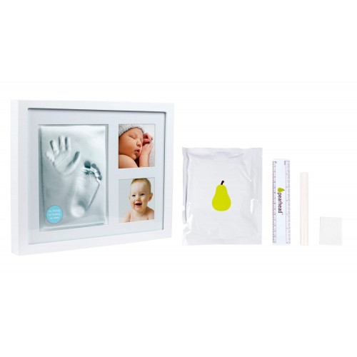 Kit amprenta mulaj bebe cu rama foto pentru 2 fotografii Pearhead alba [3]