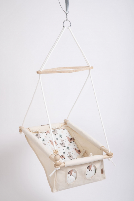 Leagan IncaBaby  bebelusi, 0 luni – 3 ani (20 kg),  SWING LAMA FW -testat TÜV sistem de prindere [3]