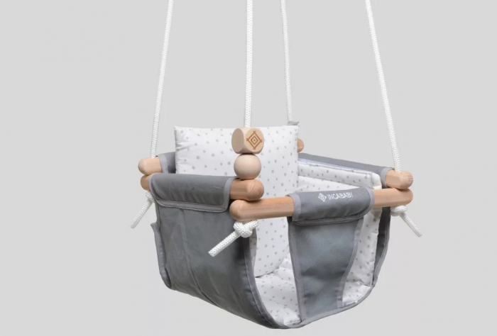 Leagan multifunctional pentru junior, 1-5 ani (30 kg), testat TÜV Rheinland, Grey Stars [4]
