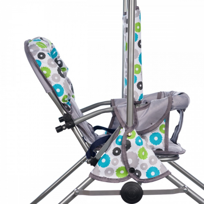 Leagan pentru copii, Top Kids, cu spatar reglabil, Grey Dots [10]