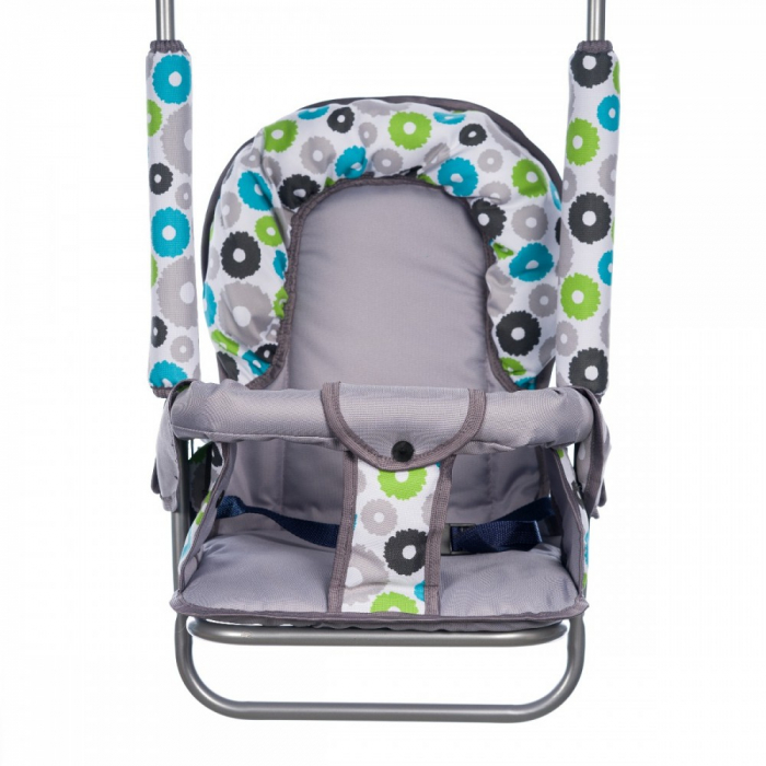 Leagan pentru copii, Top Kids, cu spatar reglabil, Grey Flowers [2]