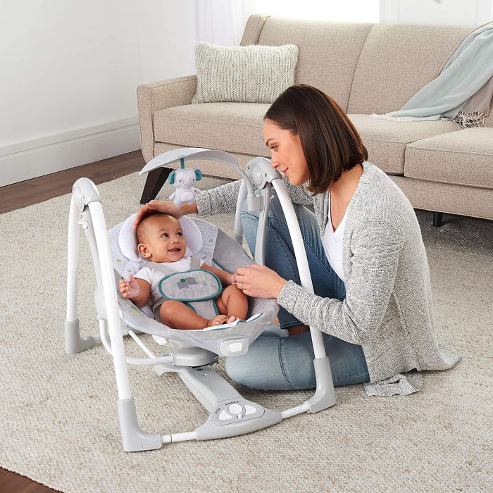 Leagan portabil ConvertMe Swing 2 Seat Battery-Saver, Nash [3]