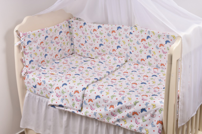 Lenjerie patut 120x60 cm, 3 piese model fluturasi [2]