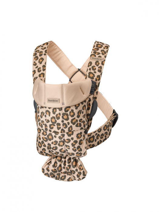 Marsupiu anatomic cu multiple pozitii de purtare Mini Beige/Leopard Bumbac Editie Limitata [5]
