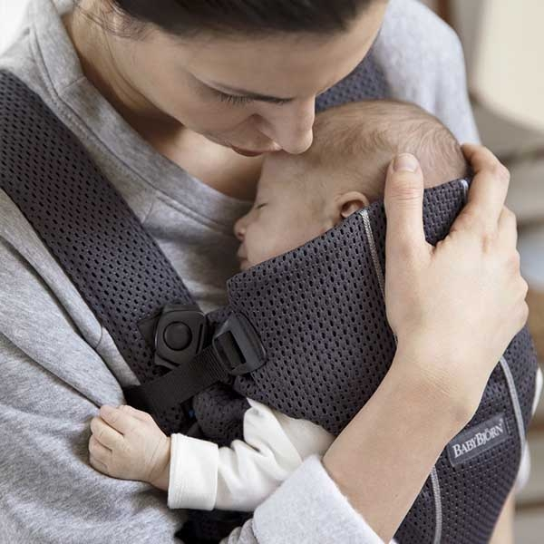 Marsupiu anatomic Mini, cu pozitii multiple de purtare Anthracite, 3D Mesh [5]