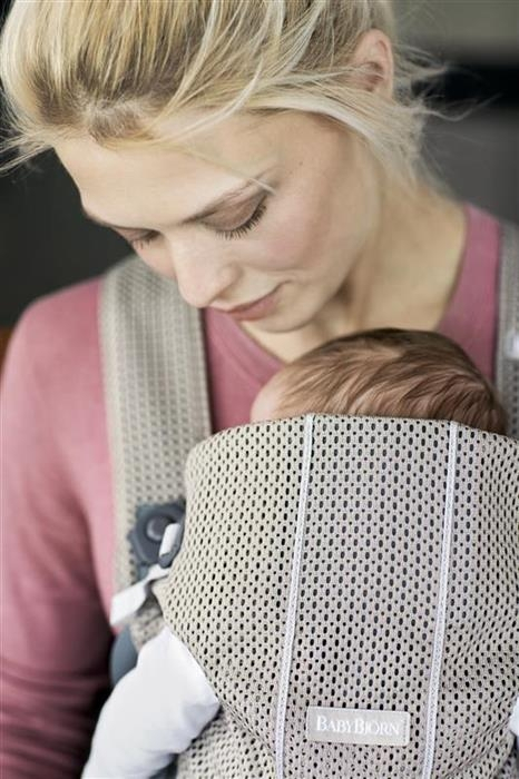 Marsupiu anatomic Mini, cu pozitii multiple de purtare Greige, Mesh [6]