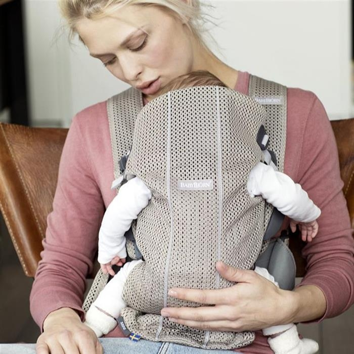Marsupiu anatomic Mini, cu pozitii multiple de purtare Greige, Mesh [7]