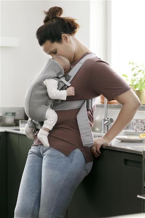 Marsupiu anatomic Mini, cu pozitii multiple de purtare Light Grey, 3D Jersey [1]