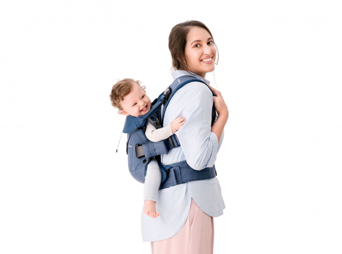 Marsupiu anatomic One, cu pozitii multiple de purtare Denim Midnight Blue, Bumbac [2]