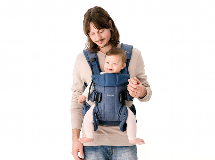 Marsupiu anatomic One, cu pozitii multiple de purtare Denim Midnight Blue, Bumbac [4]