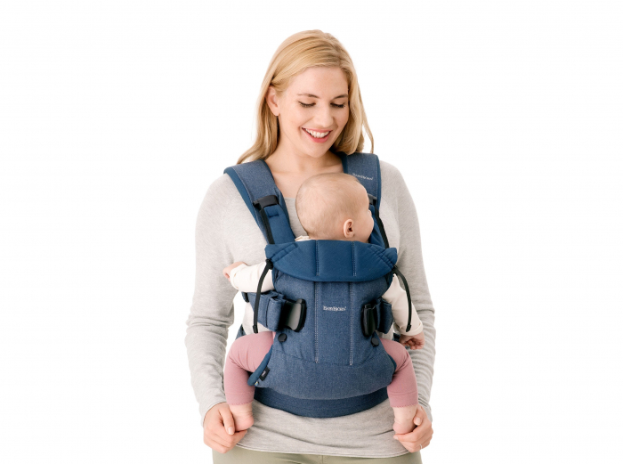 Marsupiu anatomic One, cu pozitii multiple de purtare Denim Midnight Blue, Bumbac [3]