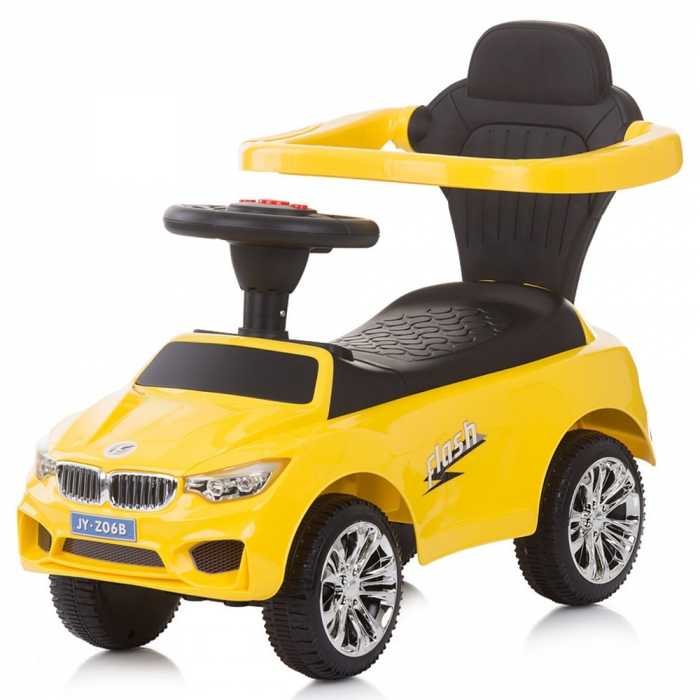 Masinuta de impins Chipolino Flash yellow cu maner si copertina [3]