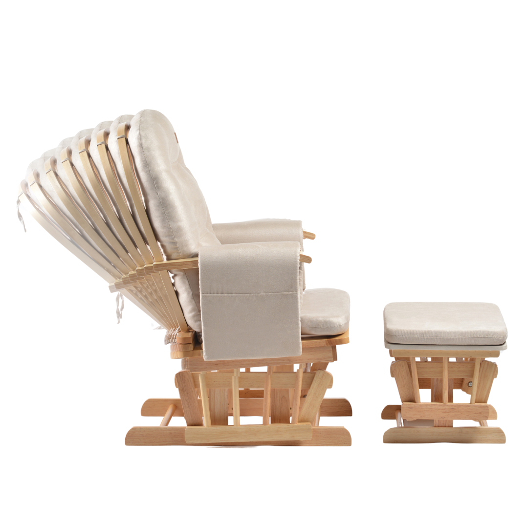 ONINO - Fotoliu reglabil pentru alaptare, cu suport de picioare inclus, CALM.me, Natural Beige [3]