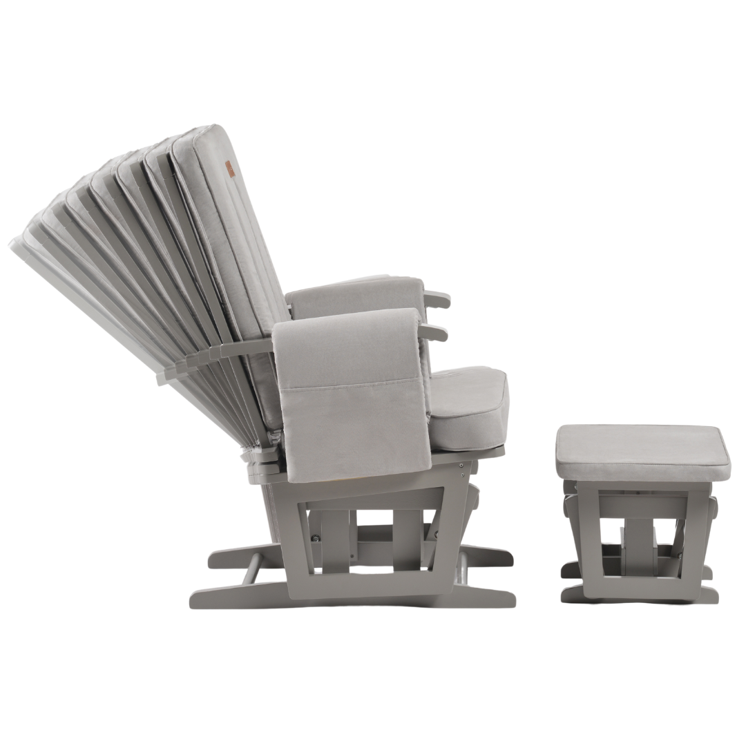 ONINO - Fotoliu reglabill pentru alaptare, cu suport de picioare inclus, CALM.me Classic, Pearl Gray [3]