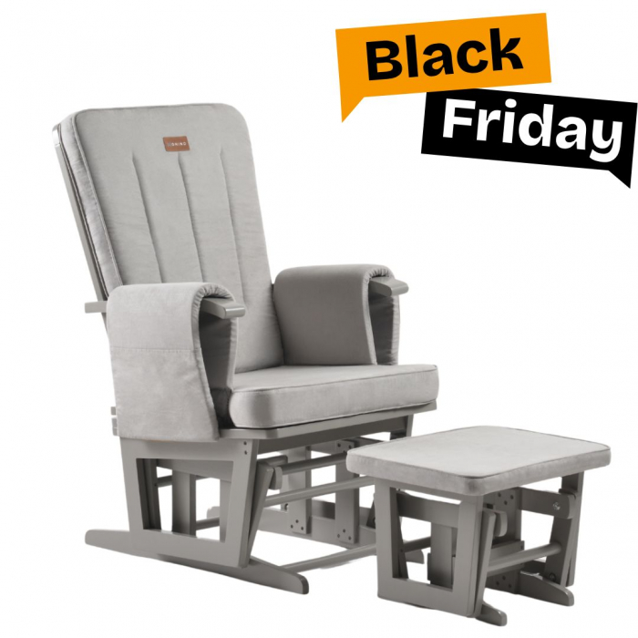 ONINO - Fotoliu reglabill pentru alaptare, cu suport de picioare inclus, CALM.me Classic, Pearl Gray [7]