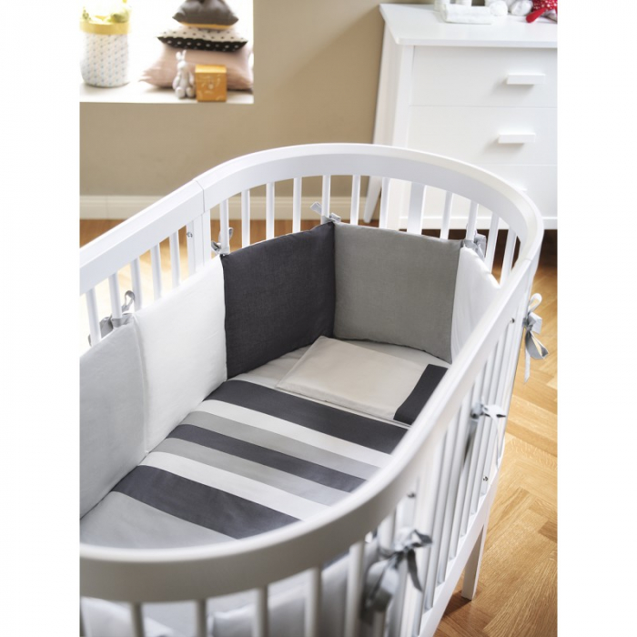 Pat bebe evolutiv oval 2 in 1  Giulia alb cu 2 saltele incluse -ALB [3]
