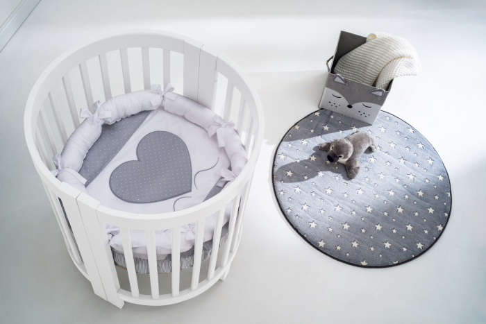 Pat bebe evolutiv oval 2 in 1  Giulia alb cu 2 saltele incluse -ALB [6]