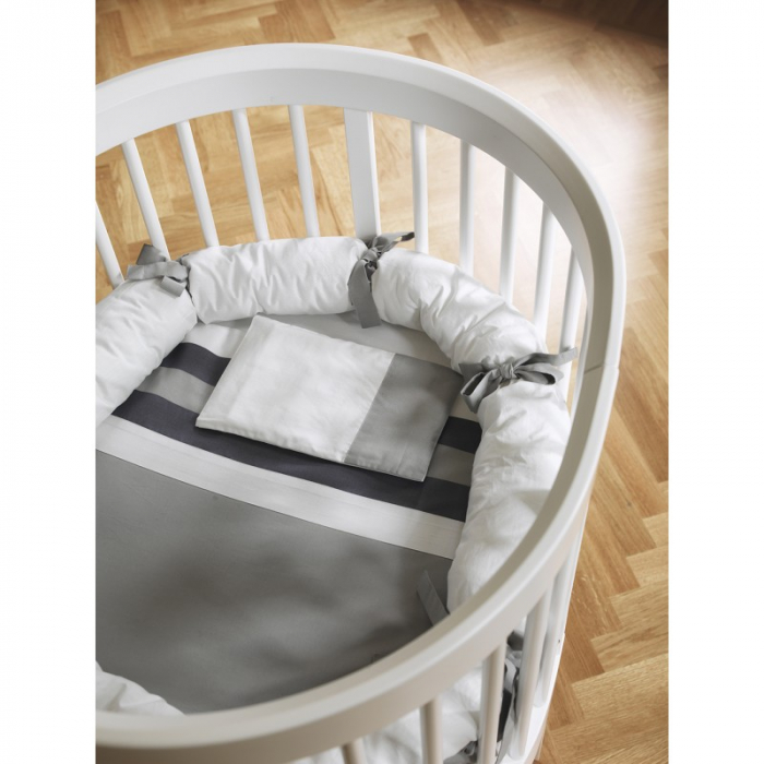 Pat bebe evolutiv oval 2 in 1  Giulia alb cu 2 saltele incluse -ALB [4]