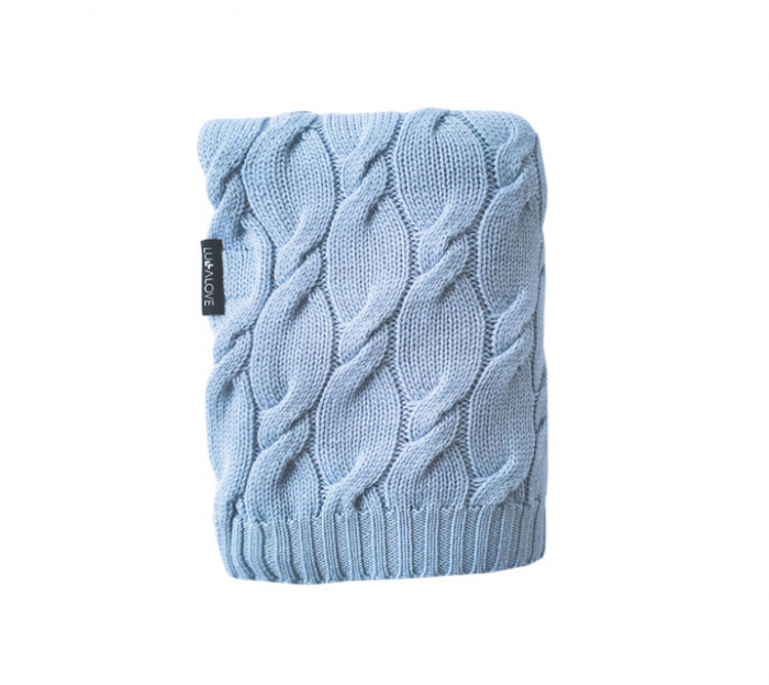 Patura lana Merinos Lullalove 80x100cm - Baby Blue [1]