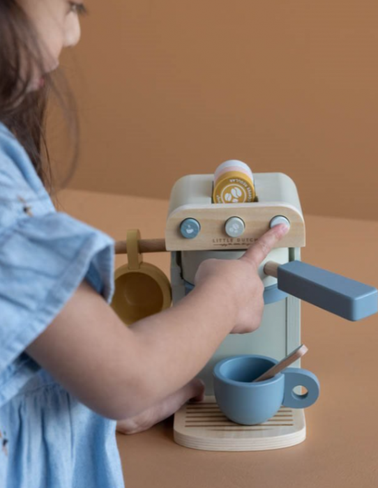 Cafetiera/Espressor de cafea din lemn, pentru copii, Little Dutch [2]