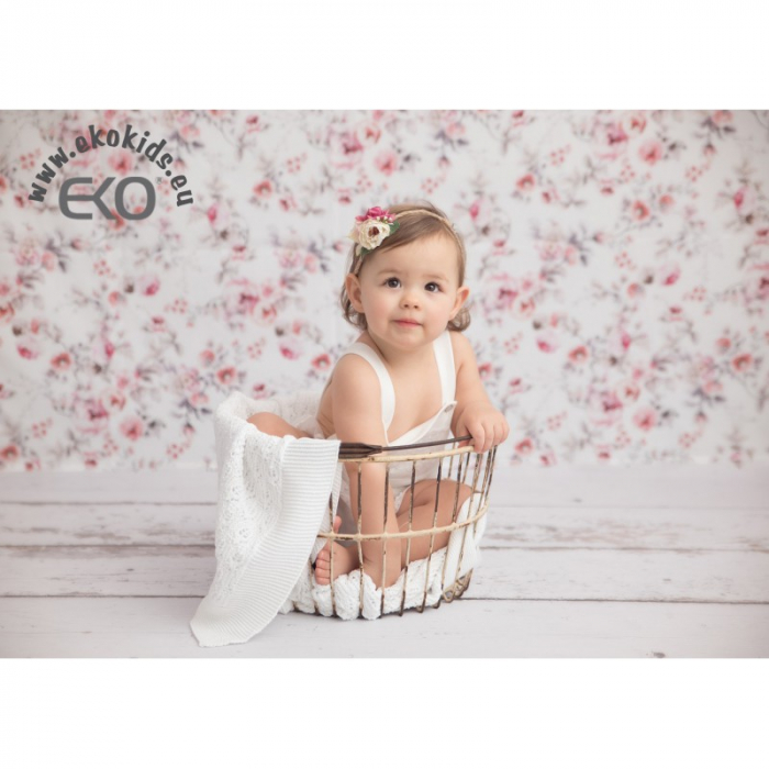 Paturica Universala din Bumbac, Eko, 80x80 cm, Tricotata, Ecru [2]