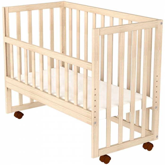 Patut copii din lemn co-sleeper 94x46 cm natur [4]