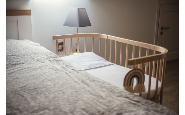 Patut din lemn masiv evolutiv 5 in 1 leagan-patut-birou-cosleeper-tarc de joaca - Natural [13]