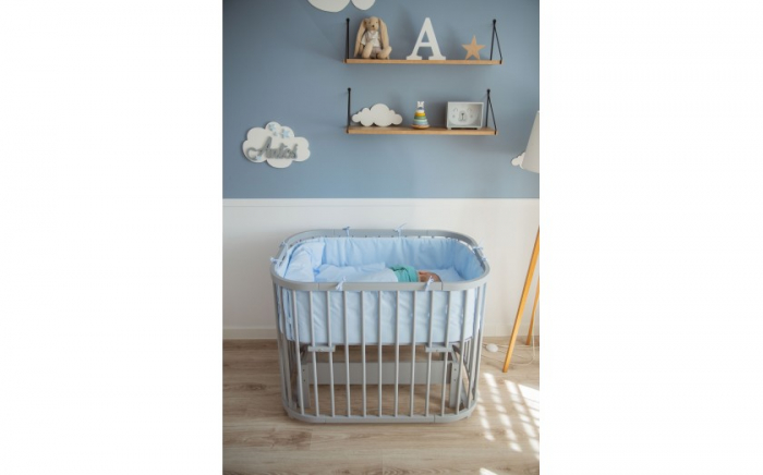 Patut din lemn masiv evolutiv 5 in 1 leagan-patut-birou-cosleeper-tarc de joaca - GREY [8]