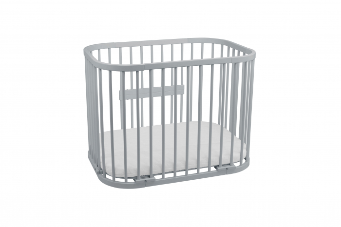 Patut din lemn masiv evolutiv 5 in 1 leagan-patut-birou-cosleeper-tarc de joaca - GREY [3]