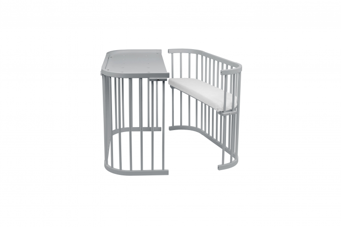 Patut din lemn masiv evolutiv 5 in 1 leagan-patut-birou-cosleeper-tarc de joaca - GREY [5]