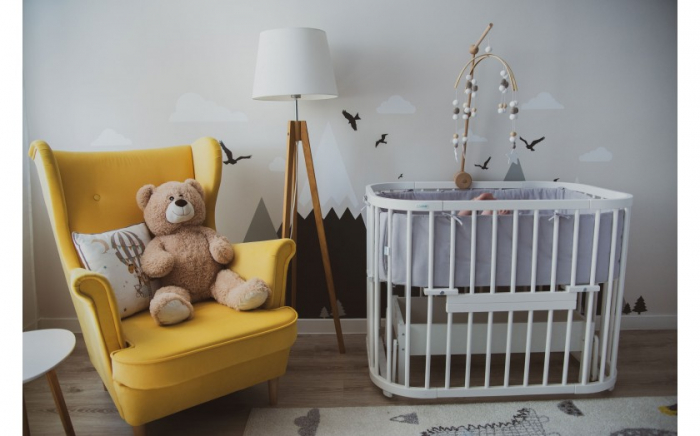 Patut din lemn masiv evolutiv 5 in 1 leagan-patut-birou-cosleeper-tarc de joaca - GREY [13]