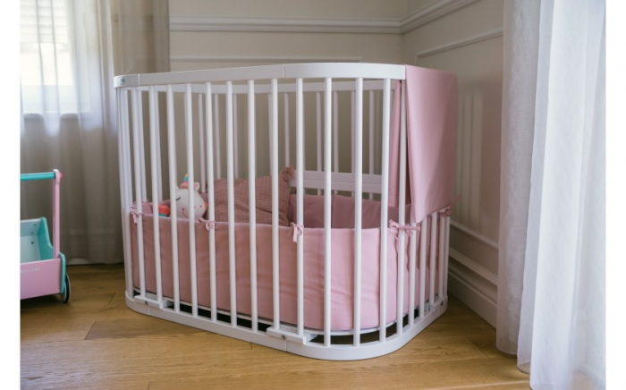 Patut din lemn masiv evolutiv 5 in 1 leagan-patut-birou-cosleeper-tarc de joaca - GREY [12]