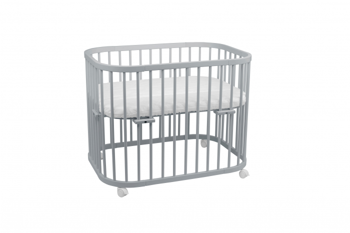 Patut din lemn masiv evolutiv 5 in 1 leagan-patut-birou-cosleeper-tarc de joaca - GREY [2]