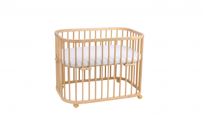 Patut din lemn masiv evolutiv 5 in 1 leagan-patut-birou-cosleeper-tarc de joaca - Natural [4]