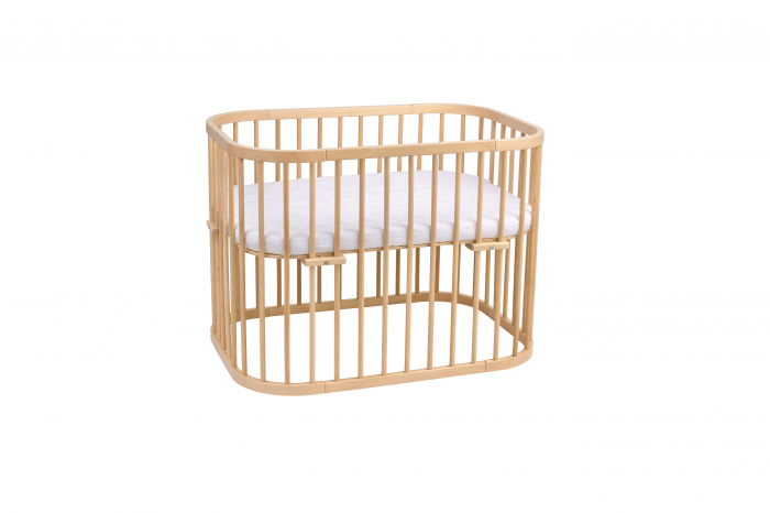 Patut din lemn masiv evolutiv 5 in 1 leagan-patut-birou-cosleeper-tarc de joaca - Natural [14]