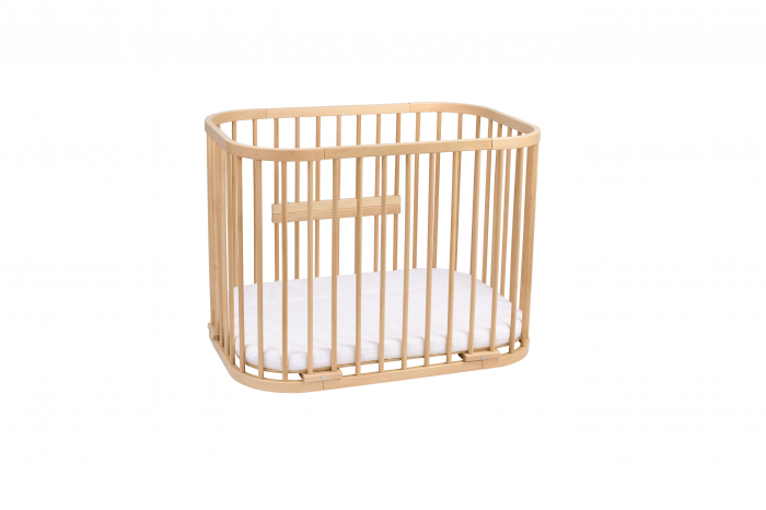 Patut din lemn masiv evolutiv 5 in 1 leagan-patut-birou-cosleeper-tarc de joaca - Natural [7]
