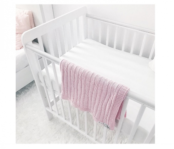 Patut din lemn pentru bebe, inaltime saltea reglabila, Clasic Alb 120x60 cm [3]