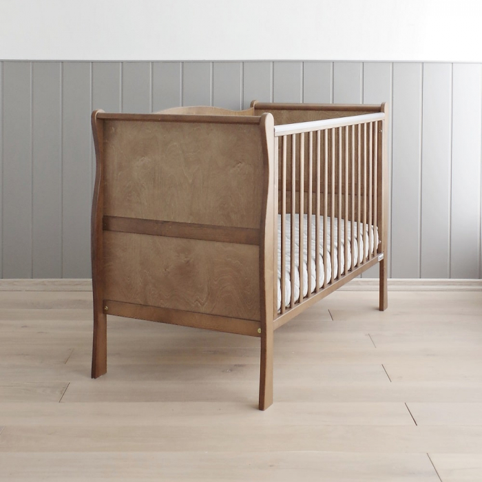 patut bebelusi, pat nou nascuti, pat din lemn pentru bebelusi, patut vintage,Patut din lemn pentru bebe, inaltime saltea reglabila, Noble Vintage 120x60 cm [2]