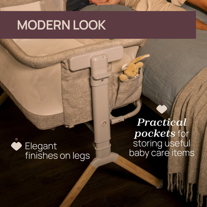 Patut pentru copii co-sleeping Chicco Next2Me Armonia, Steel (Gri deschis), 0luni+ [3]