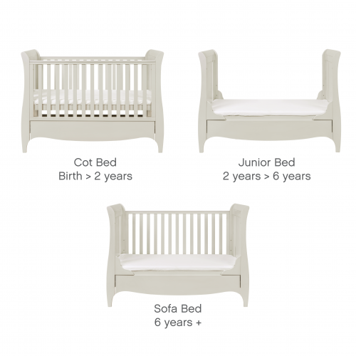 Patut din lemn  bebelusi - atasabil - Evolutiv 3in1 Roma Linen [4]