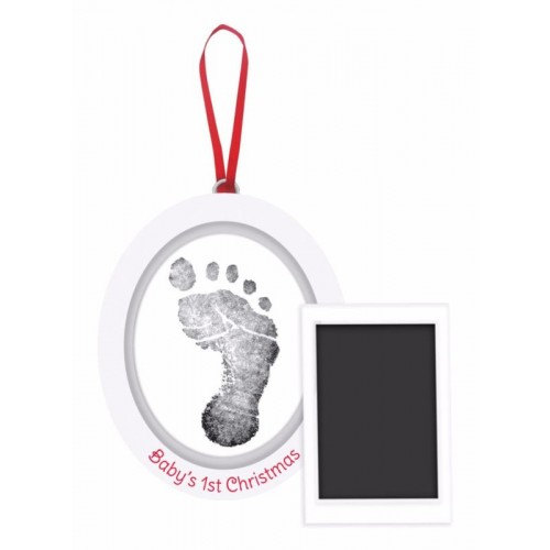 Pearhead - Kit rama foto ovala cu amprenta din cerneala Baby's First Christmas [2]
