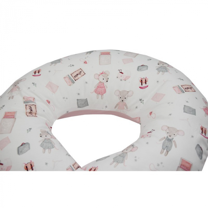Perna pentru Alaptare, EKO, 100% Bumbac, 60X60cm, Pink Mouse [3]