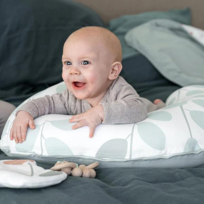 Perna pentru alaptat 2 in 1 Softy Leaves Aqua Green [5]