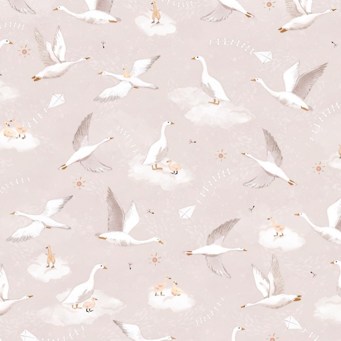 Pilota pentru copii Nature Bamboo by Amy din bambus si umplutura hipoalergenica BabySoft, Gasca Bej, 70x65cm [3]